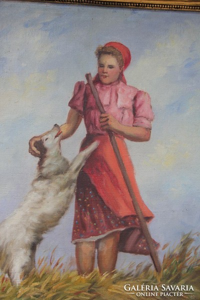 Sziklai Lajos - Leány kutyával