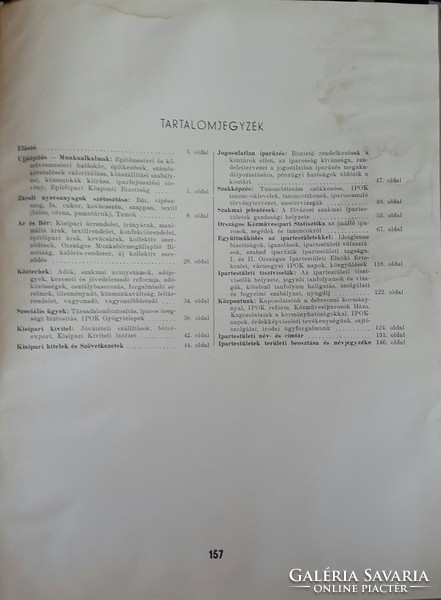 Kézművesiparunk az 1945-1946 évben, Paulovits Imre BP. kiadásában, mérete:32cmX24,5cm, 157oldalas 