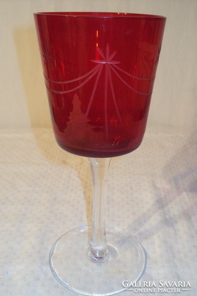 Christmas - candle holder - crystal - 24 x 10 cm - dark red - perfect