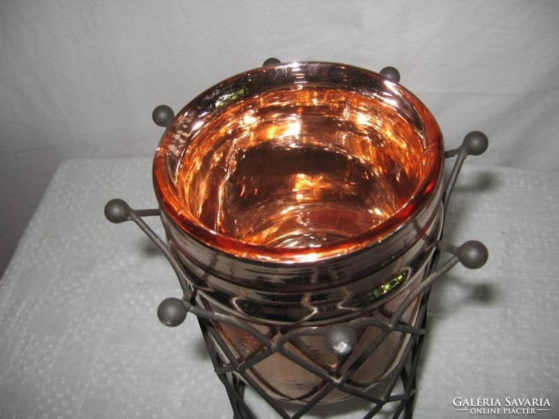 Candle holder - crown-shaped metal with heat-resistant holder 24 x 15 cm
