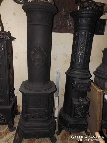 Antique iron stove from Ruskicz big cylinder cast iron stove rarity
