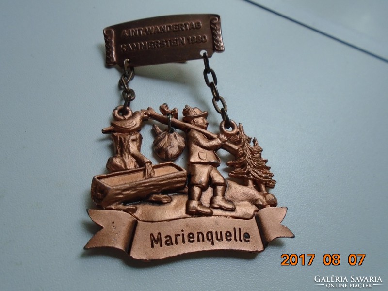 1980 Bavarian tour badge/plaque: 4. International tour kammerstein marienquelle-8.5x6 cm