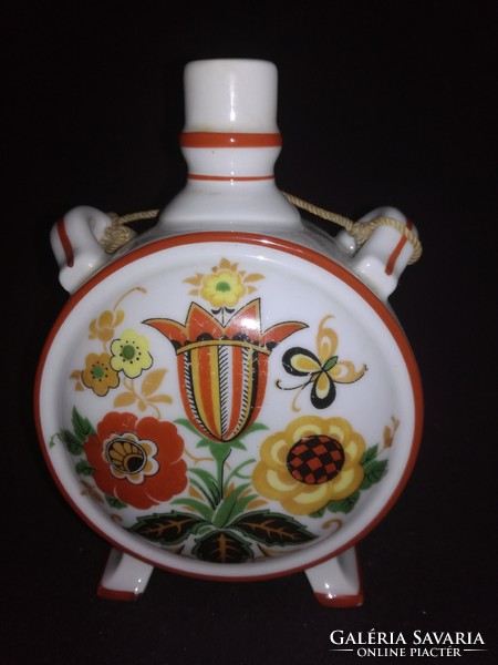 Zsolnay water bottle decorated with folk motifs, butykos - ep