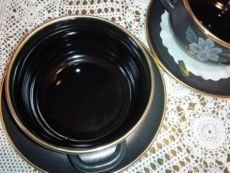 24 faculty. With gold, new, soup cup / 3.5 dl, / saucer for plate.