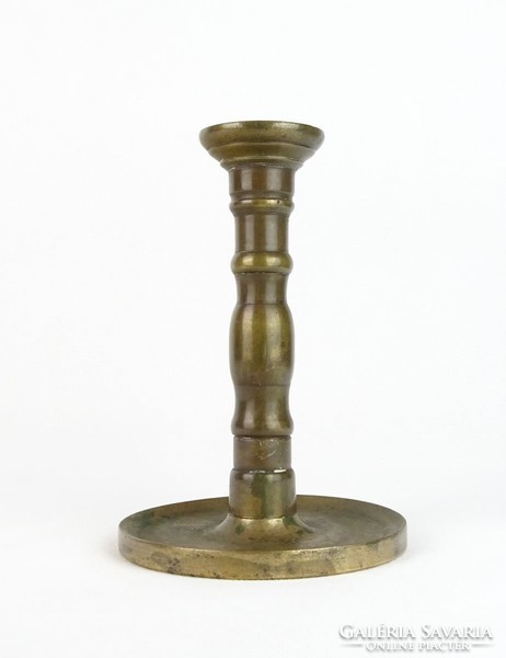 0U215 Antik bronz gyertyatartó 17 cm