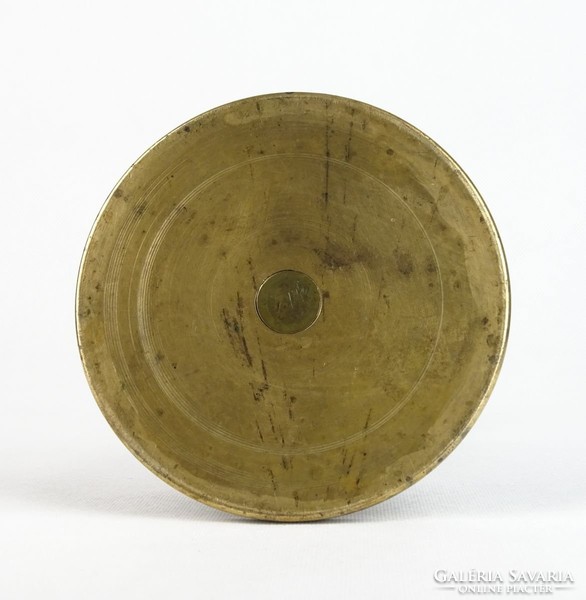 0U215 Antik bronz gyertyatartó 17 cm