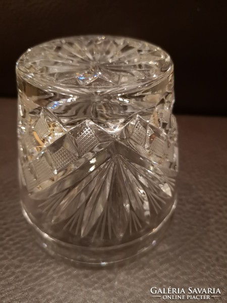 Vastag falú kristály pohár szép mintával hibátlan