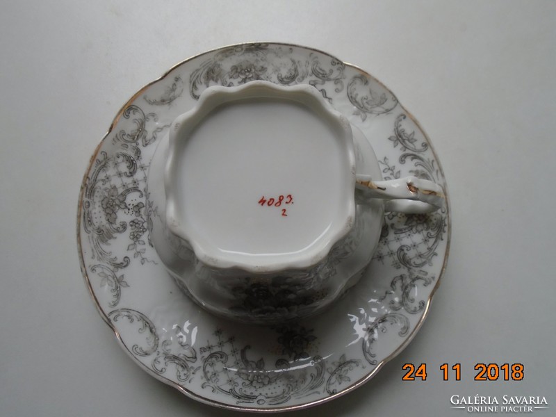 19 Sz imperial embossed baroque tea set, hand numbered