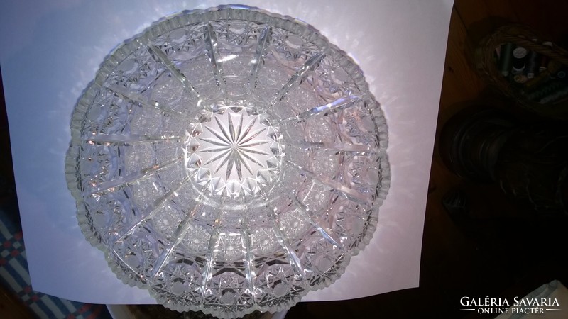 Richly polished crystal serving bowl - flawless beautiful pcs.