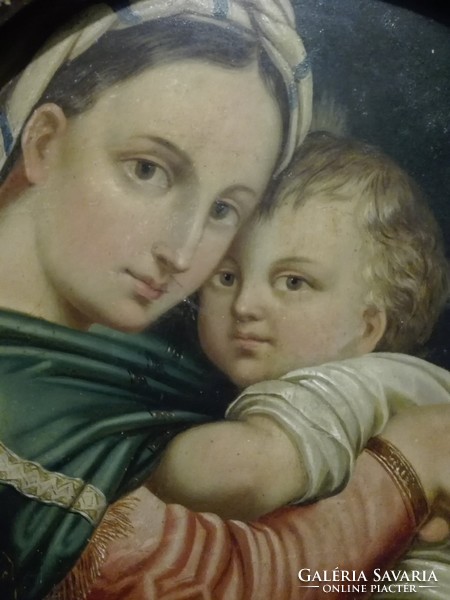 Raffaello Santi , Madonna della Seggiola ,   olajfesték, fémlemezen,