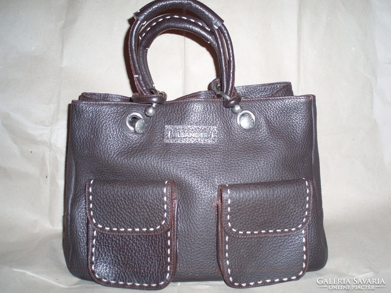 Vintage genuine leather jil sander women's handbag