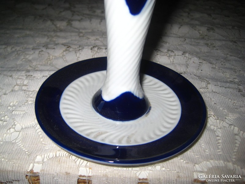 Zsolnay blue white candle holder 11 x 14 cm