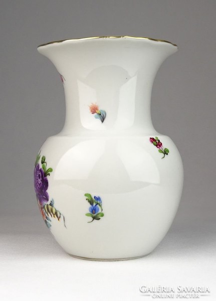 0U415 Régi Herendi virágmintás váza 14.5 cm