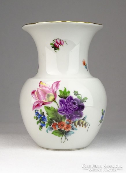 0U415 Régi Herendi virágmintás váza 14.5 cm