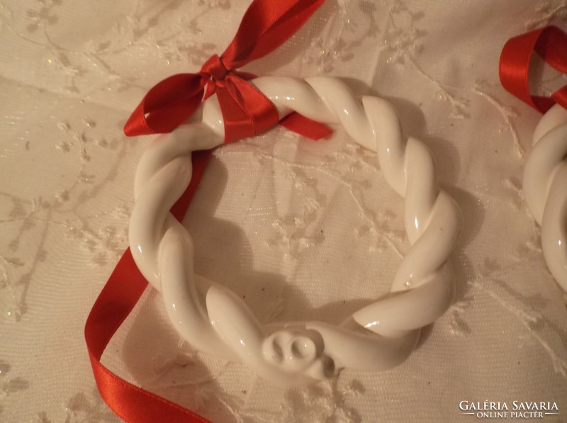 Christmas tree decoration - cake wreath - 10 cm 2 cm thick - German - snow white - perfect