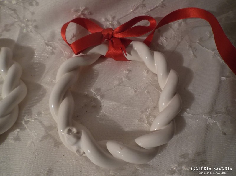 Christmas tree decoration - cake wreath - 10 cm 2 cm thick - German - snow white - perfect