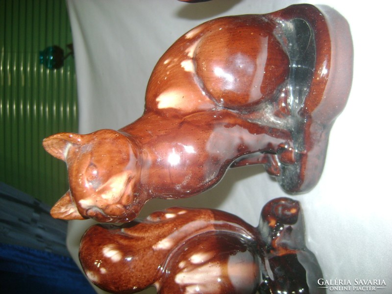 Régi mázas cserép állat figura - öt darab