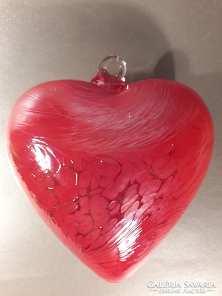 Just for that!!! Good large spectacular handcrafted glass crystal heart marked hanging home decoration