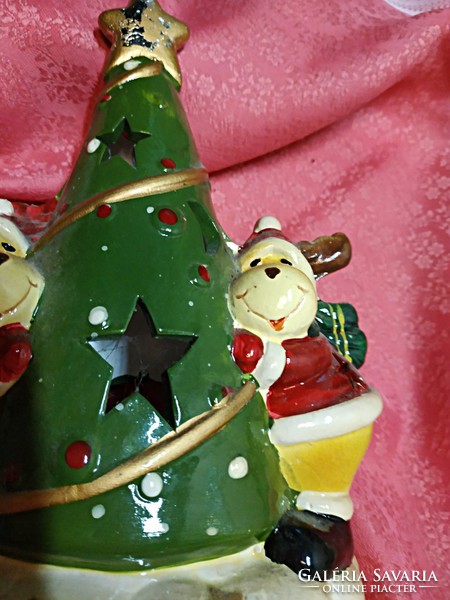 Christmas ceramic candlestick
