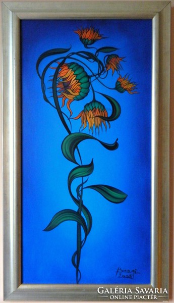 David beeri (Charles Beri 1951-) - sunflower (2005.) Oil on canvas; 100x50cm