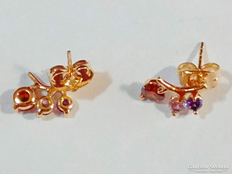 Filled gold (gf) earrings with colored cz crystals