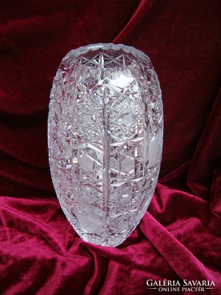 Különleges formájú ólomkristály váza pár