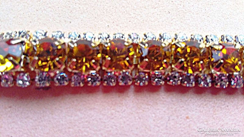9K gold filled bracelet with champagne yellow and white cz crystals