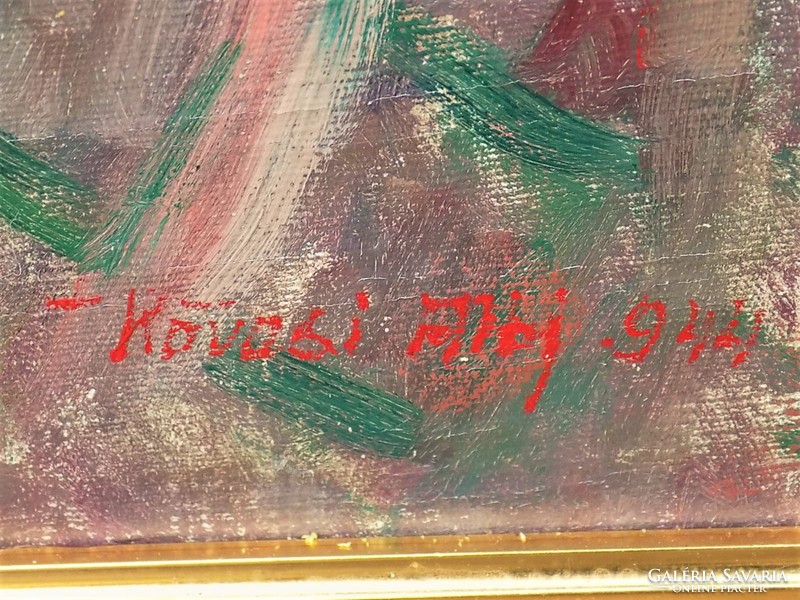 Kövesi ( Köves ) Albi  ( 1900- ? ) Önarckép 1944 olajfestménye 95x75cm Eredeti Garanciával !!!