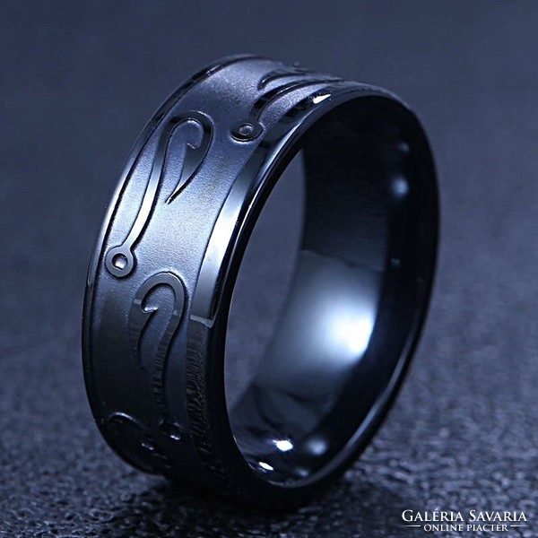 Fekete titánium férfi gyűrű