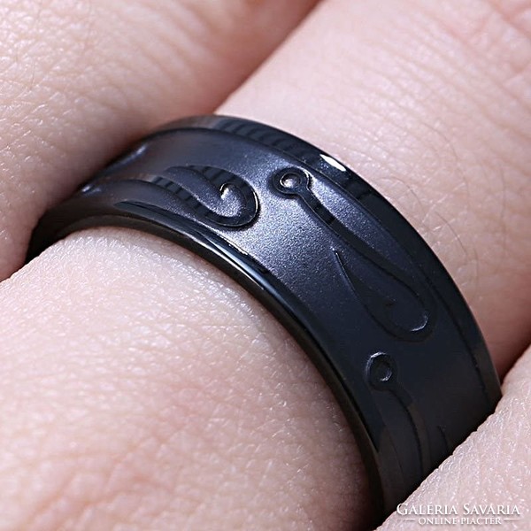 Fekete titánium férfi gyűrű