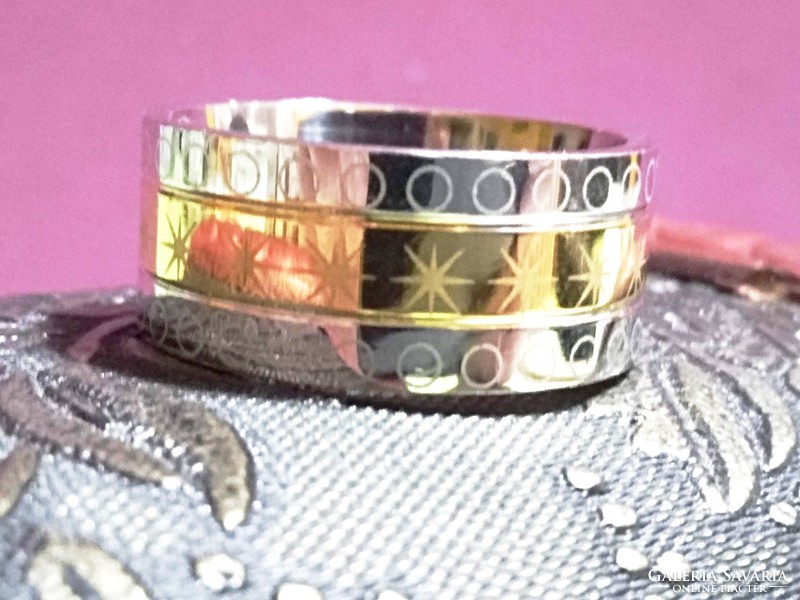 Gold filled kéttónusú férfi karikagyűrű