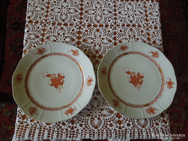 Antique Herend Apony Orange Flat Plate 1939 Anniversary Edition