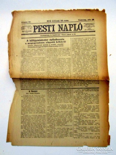 1917 július 29  /  PESTI NAPLÓ  /  RÉGI EREDETI ÚJSÁG Ssz.: 923