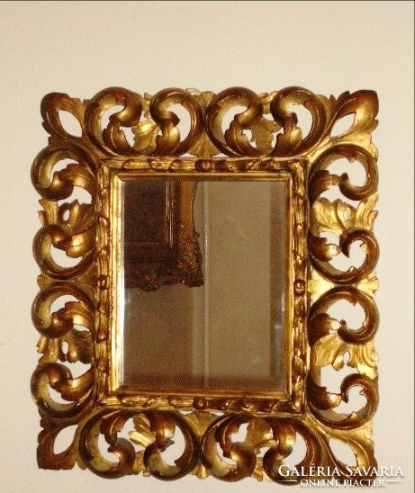 Faragott tükörkeret aranyozott fa XIX. század