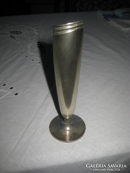Szecessziós kis váza  , ezüstözve  3 x 14,2  cm