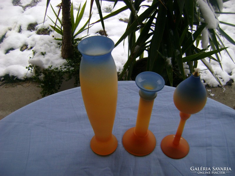 Német AMBIENTE glas 3 részes new art stílusú készlet, kézzel fújt
