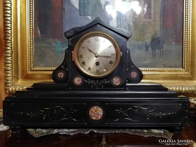 Antique French Japy Fréres marble mantel clock commode clock working