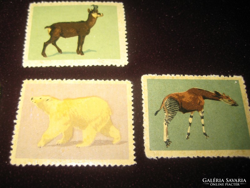 Régi bélyegképek , állatokról, gyerekeknek  , tíz db, 4,3 x 3,3  cm  az 50 es évekből