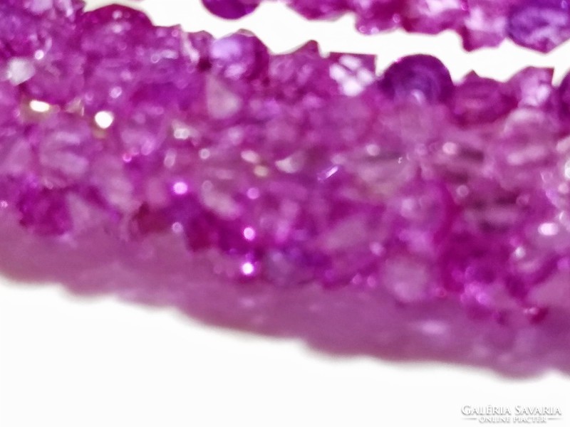 Swarovski utánzat, lila kristályos dupla soros karkötő