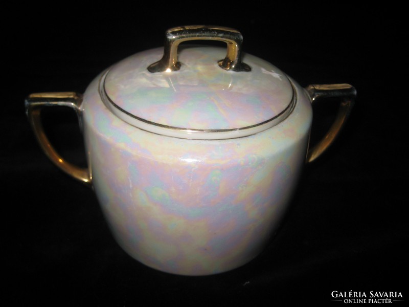 3 Altwien tea pourers, in a beautiful iridescent color, the handle is slightly worn