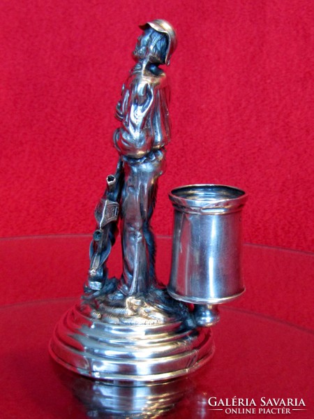 Antique silver human shaped toothpick holder
