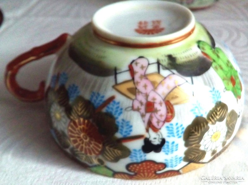 Gyönyörű, japán, tojáshéj porcelán teás készlet