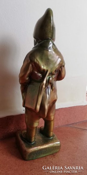 Rare antique zsolnay eosin Szekler boy, restored.