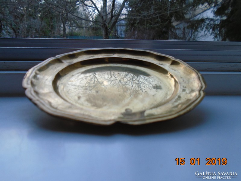 Baroque shiny small solid copper bowl