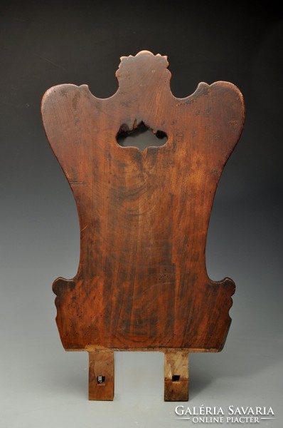 Folk carved chair back with rococo outline, Veszprém 2nd half of the 19th century