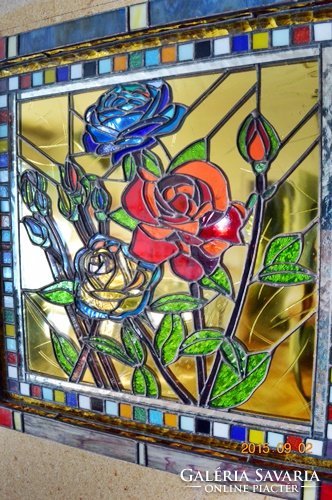 X. Bouquet of roses. Original 3d. Tiffany wall picture sale!