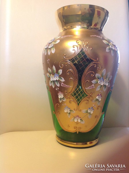 Cseh Bohémia aranyozott váza