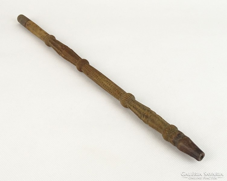 0U968 Antik faragott évszámos pipaszár 36 cm 1893