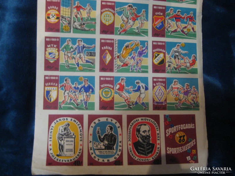 Match label sports block from 1961 with the national football teams of the time. Rare !!