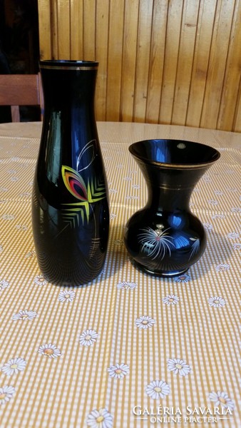 Fekete festett üveg váza eladó! 2 db